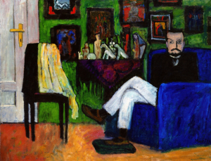Gabriele Münter. Hombre en un sillón (Paul Klee en Munich). 1913. Lenbachhaus. Munich.